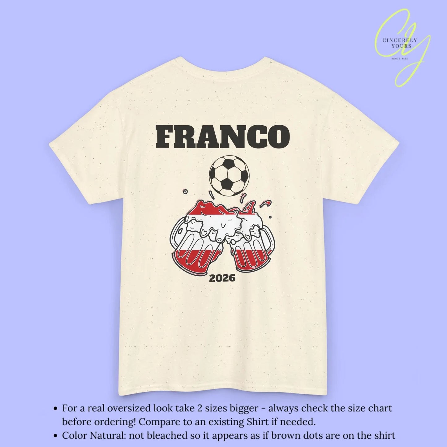 Personaliserter Name Fussball Shirt — Österreich Flagge Bierkrug (Personalisierbar) Cincerely Yours