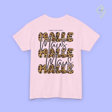 Mallemaus Shirt | Malle Maus Leopard Black Bubble font