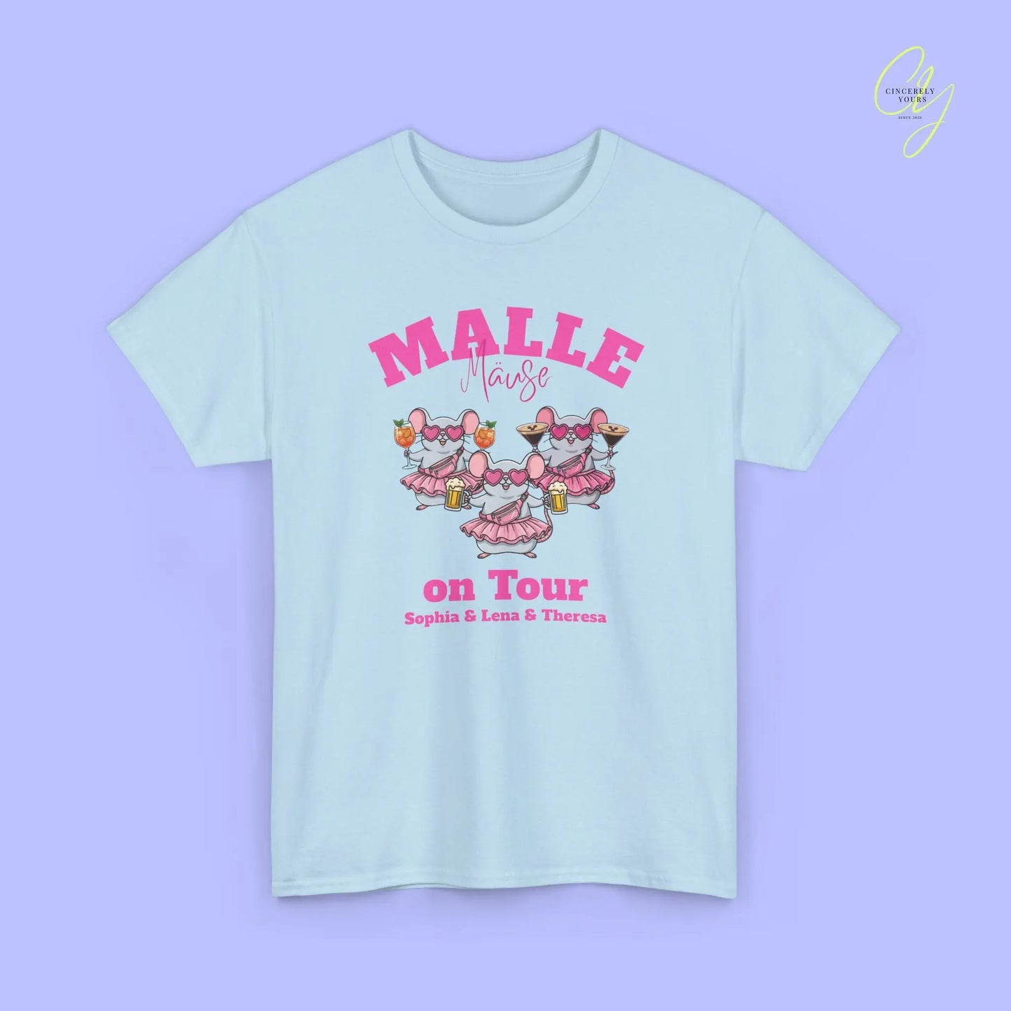 Malle Party Shirt — Malle Party Maus on tour Bierkrug, Spritz, Espresso Martini Customizable) Printify