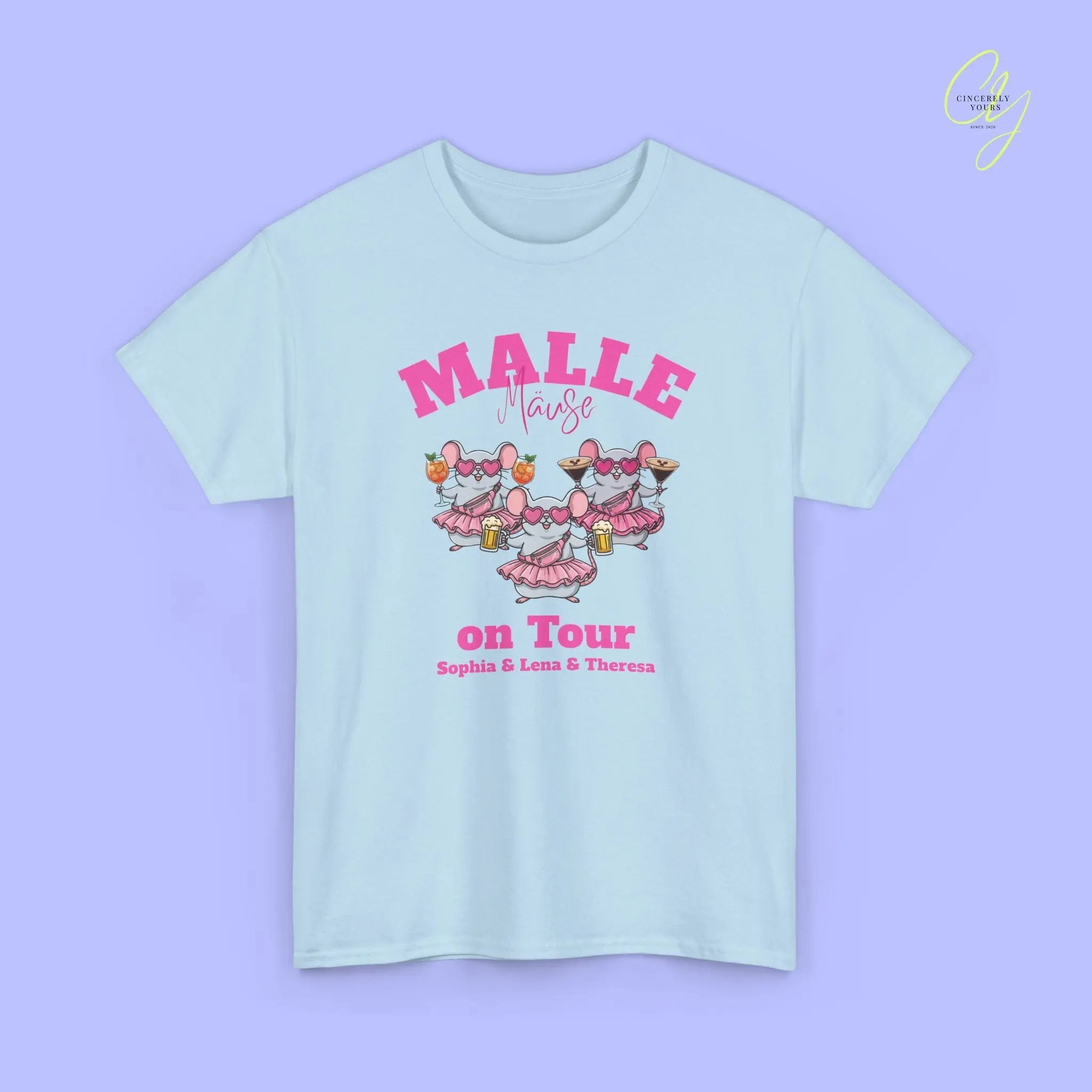 Malle Party Shirt — Malle Party Maus on tour Bierkrug, Spritz, Espresso Martini Customizable) Printify