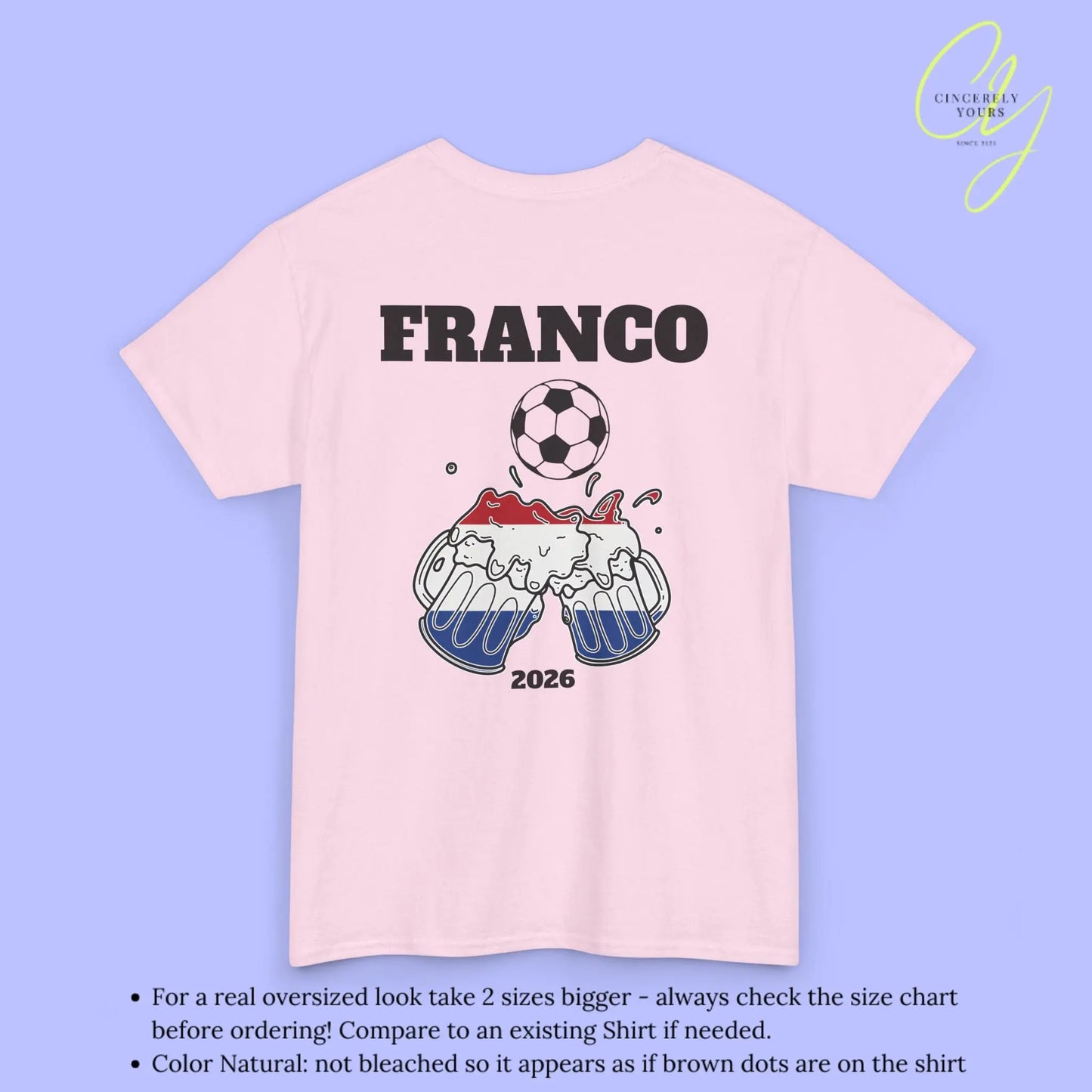 Personaliserter Name Fussball Shirt — Niederlande Flagge Bierkrug (Personalisierbar) Cincerely Yours