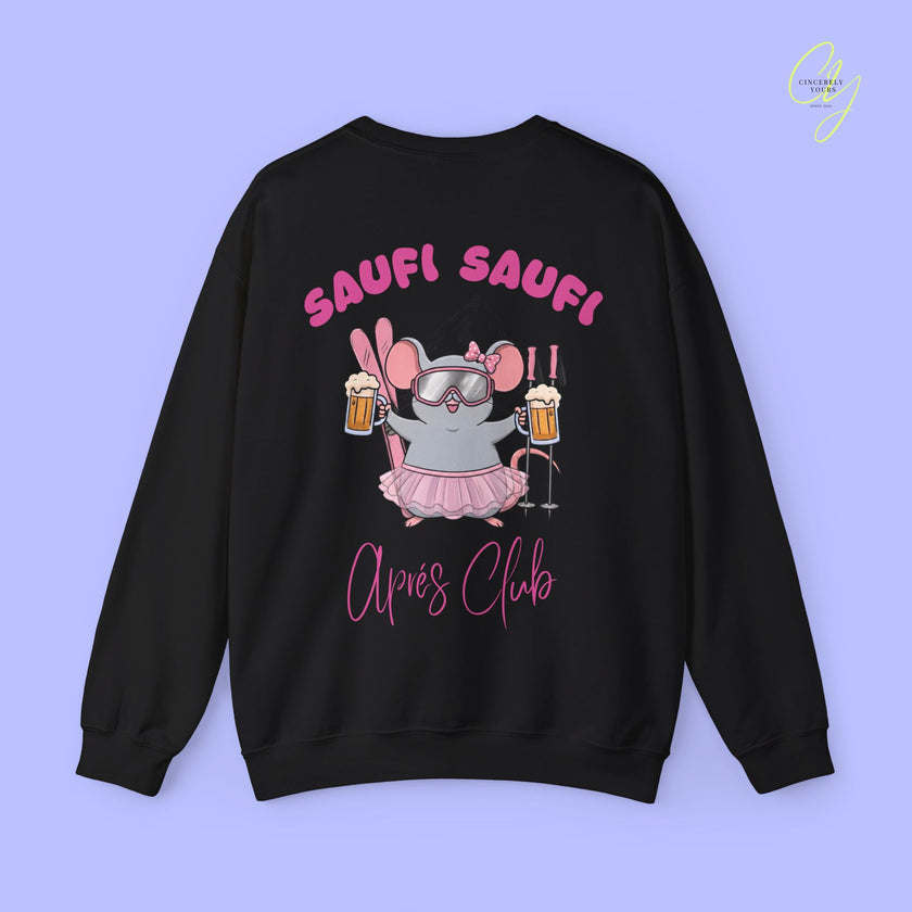 Party Sweater | Saufi Saufi Aprés Ski Maus Pink Social Club