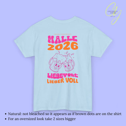 Malle Shirt Malle 2026 - Bierkrug neon Lieber voll
