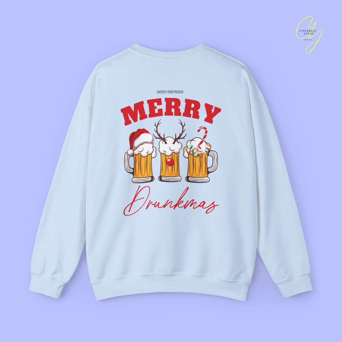 Christmas Sweatshirt | Merry Drunkmas beer mug