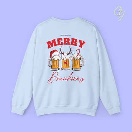Christmas Sweatshirt | Merry Drunkmas beer mug