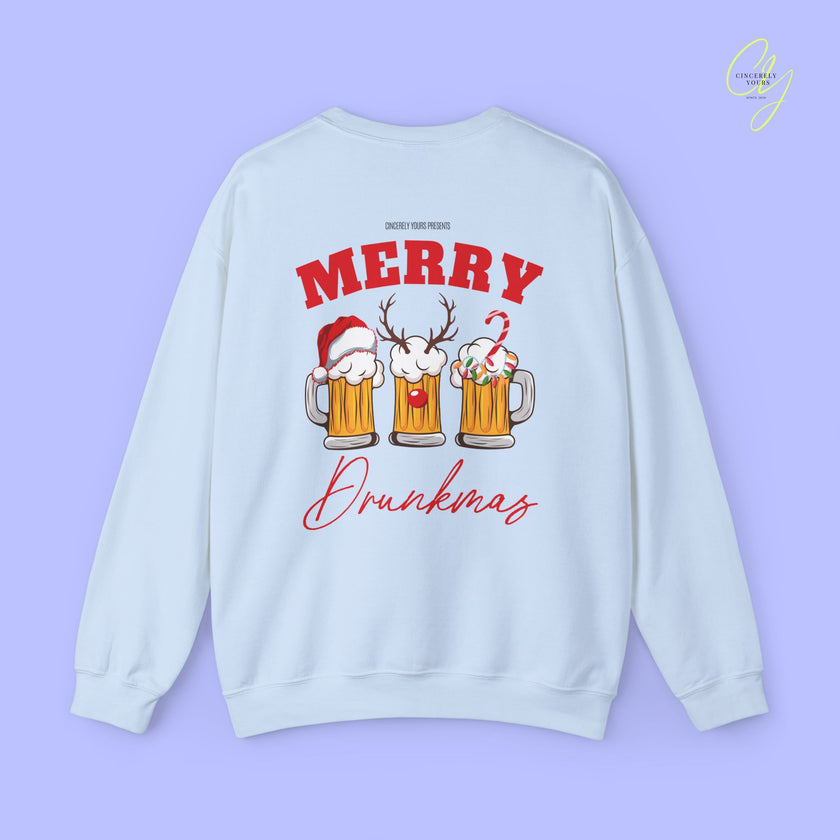 Christmas Sweatshirt | Merry Drunkmas beer mug