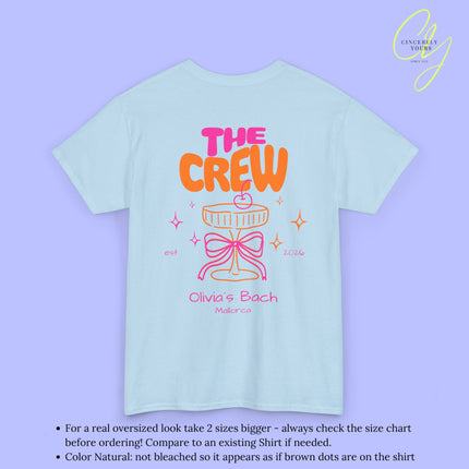 Coquette Bachelorette Party Tee — The Bride Crew cherry bow Champagne (Customizable)