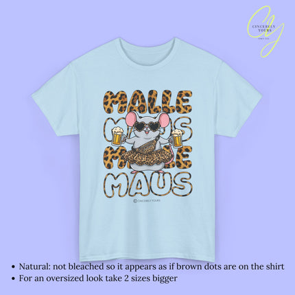 Mallemaus Shirt Malle Maus  - Leopard Bauchtasche Bierkrug