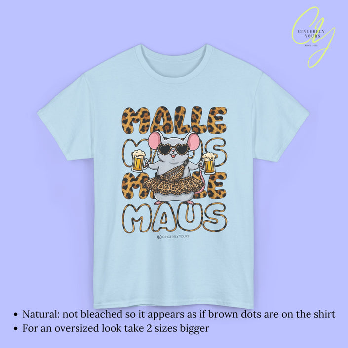 Mallemaus Shirt Malle Maus  - Leopard Bauchtasche Bierkrug