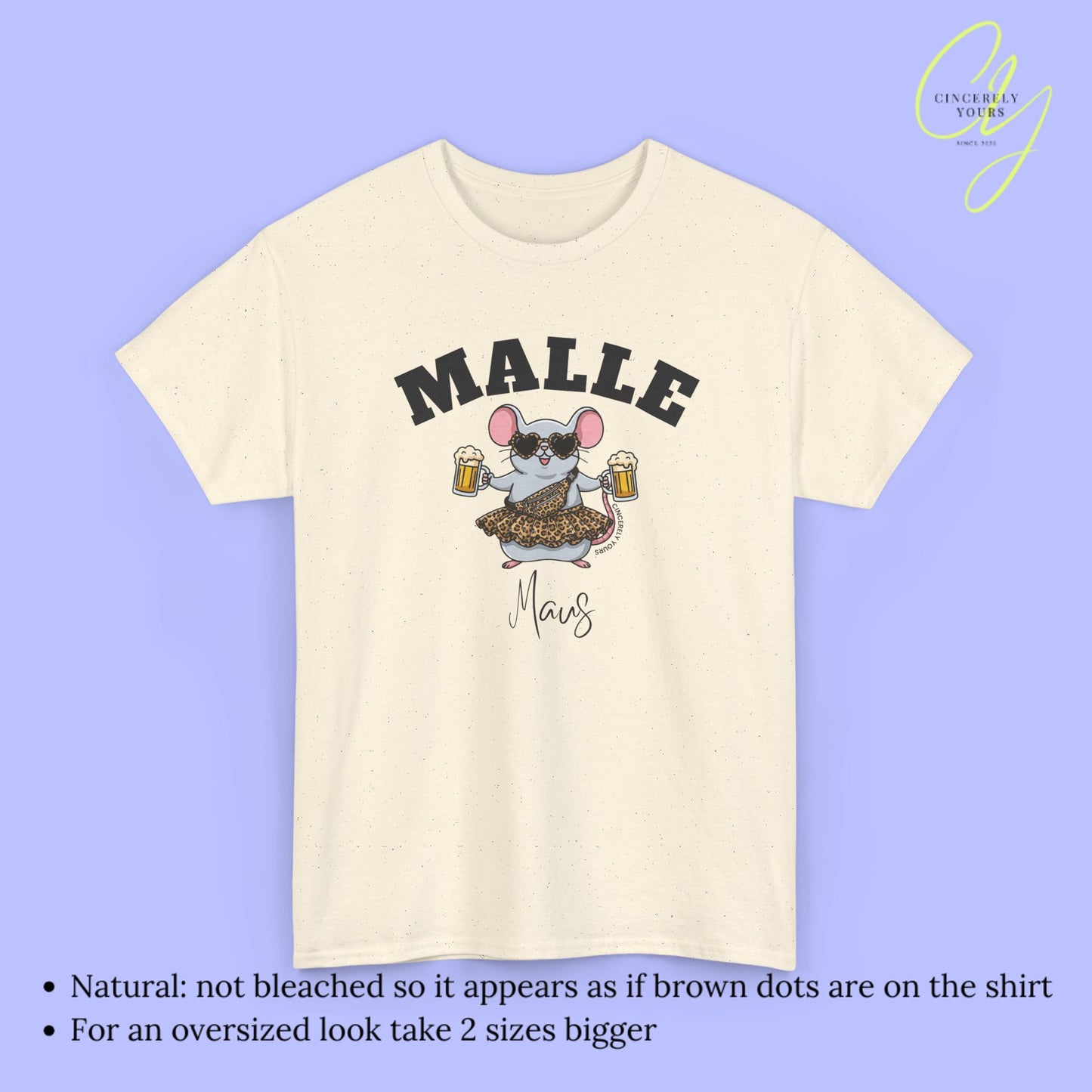 Mallemaus Shirt Malle Maus  - Leopard Bauchtasche Bierkrug