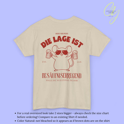 Mallemaus Shirt Malle Maus  —  Die Lage ist besäufniserregend Bierkrug (Customizable)