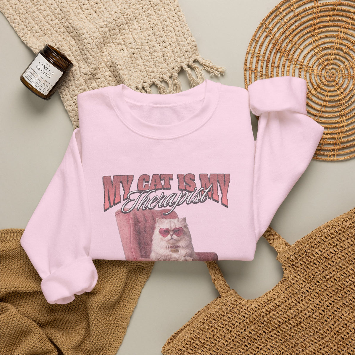 Cat Mom Sweatshirt | My Cat Is My Therapist