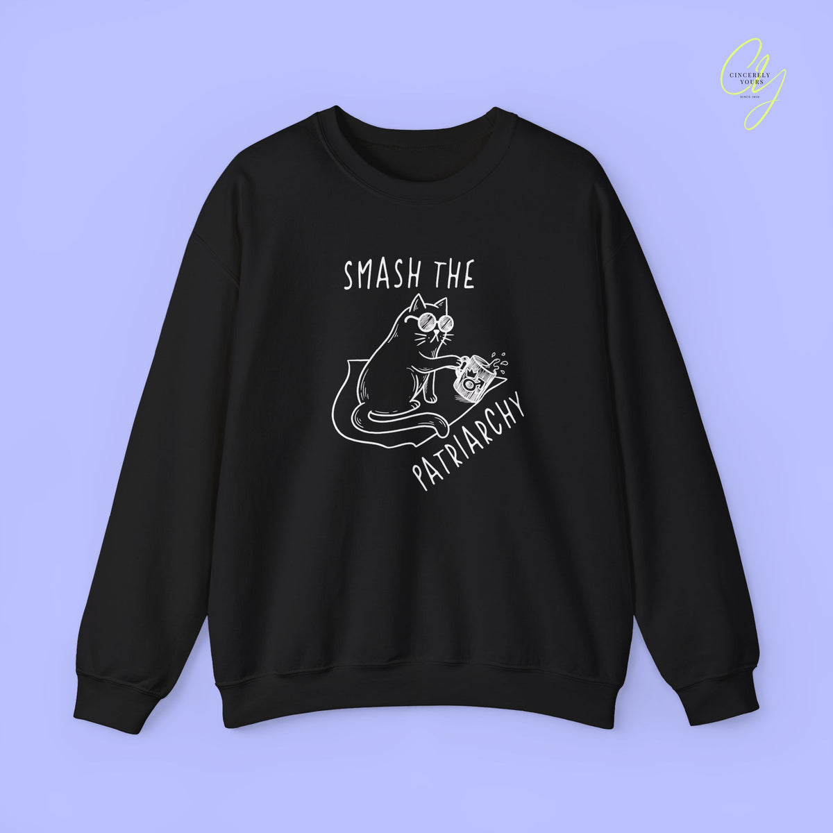 Cat Sweatshirt | Smash The Patriarchy