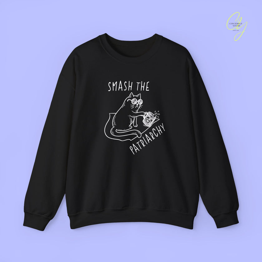 Cat Sweatshirt | Smash The Patriarchy