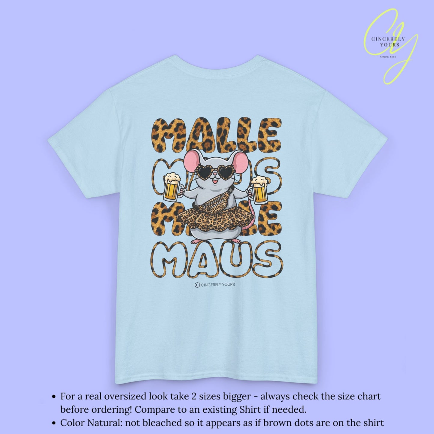 Mallemaus Shirt Malle Maus Leopard —  Leoparden Malle Maus Bierkrug (Customizable)