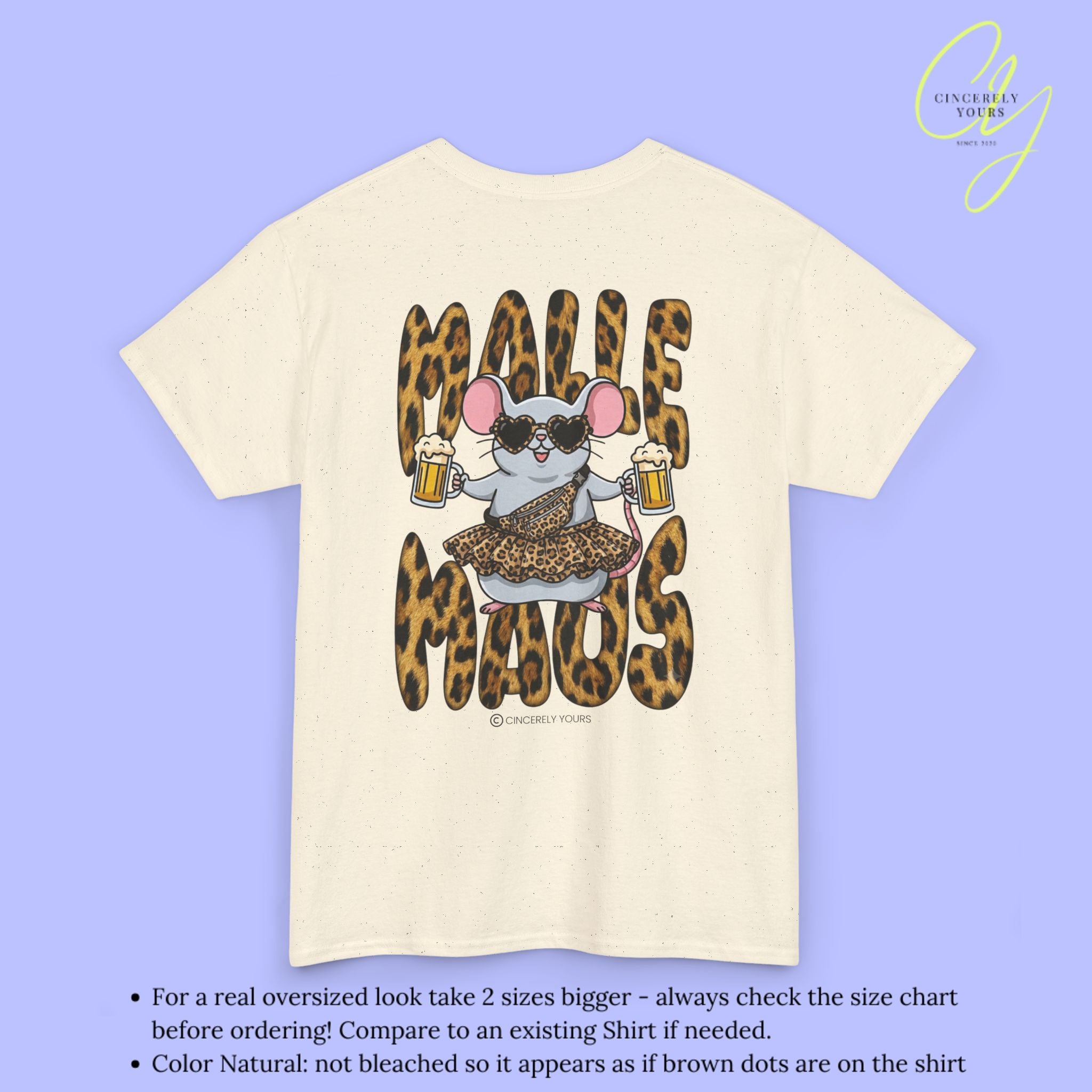Mallemaus Shirt  —  Malle Maus T-Shirt Leopard backprint(Customizable)