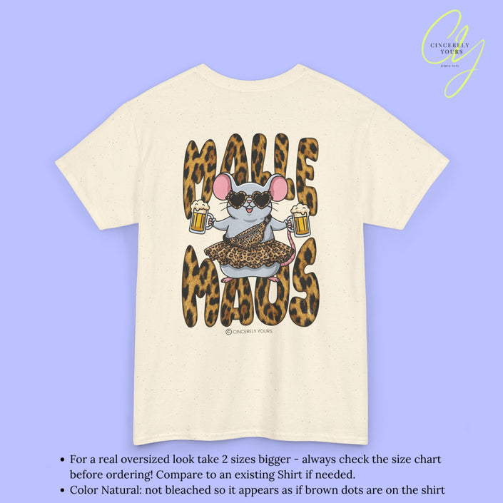 Mallemaus Shirt  —  Malle Maus T-Shirt Leopard backprint(Customizable)