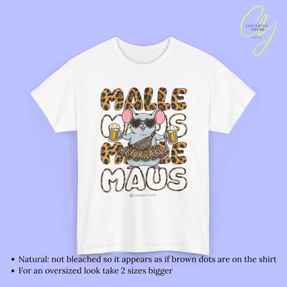 Mallemaus Shirt Malle Maus  - Leopard Bauchtasche Bierkrug