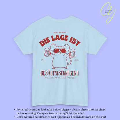 Mallemaus Shirt Malle Maus  —  Die Lage ist besäufniserregend Bierkrug (Customizable)