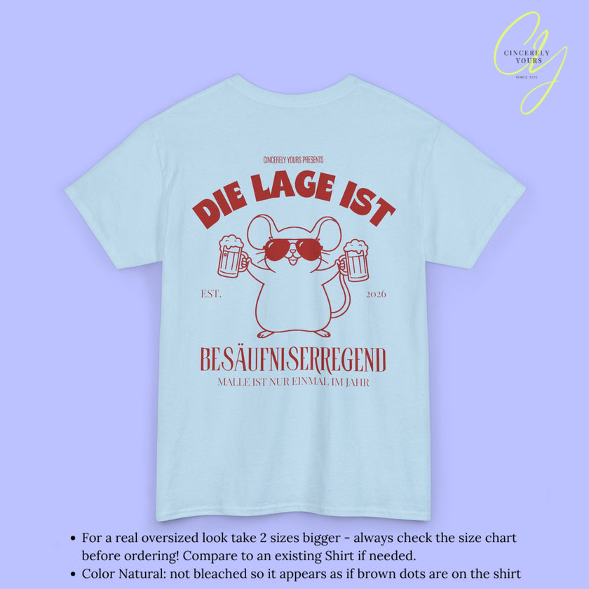 Mallemaus Shirt Malle Maus  —  Die Lage ist besäufniserregend Bierkrug (Customizable)