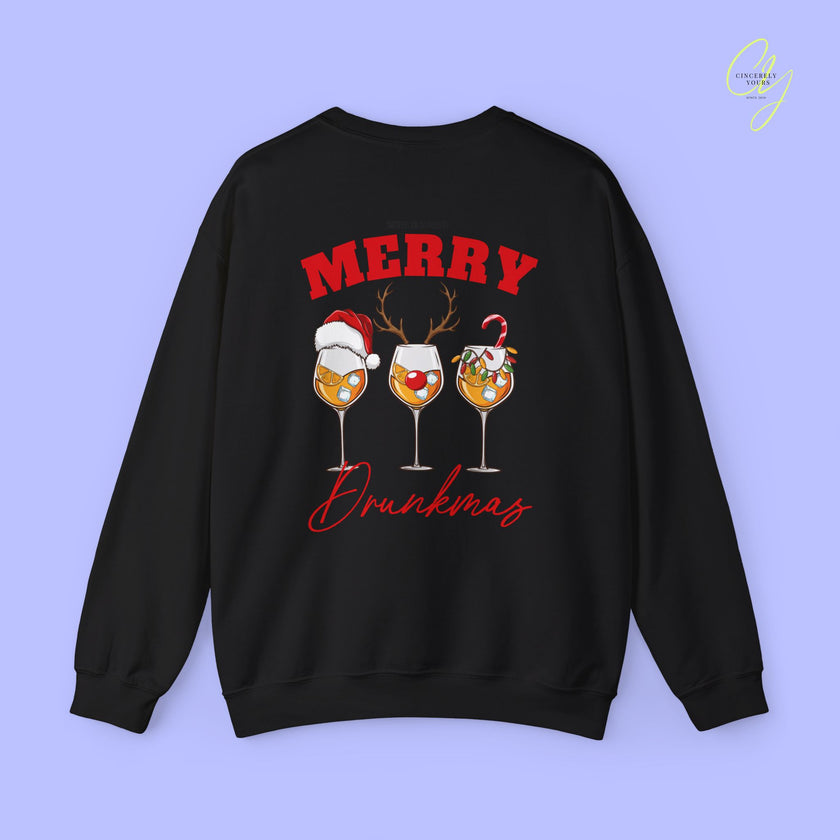 Christmas Sweatshirt | Merry Drunkmas Spritz Cocktail