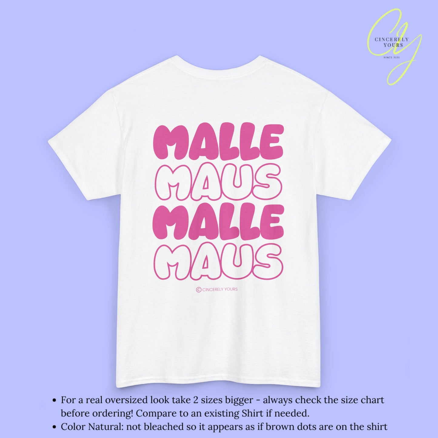 Mallemaus Shirt  —  Malle Maus T-Shirt pink backprint(Customizable)
