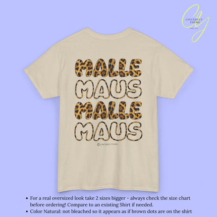 Mallemaus Shirt — Malle Maus Schriftzug Leopard Backprint Malle Shirt (Customizable)