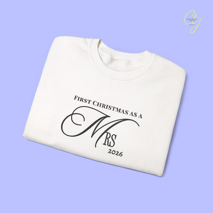Bride Sweatshirt | EMBROIDERY First Christmas as a Mrs