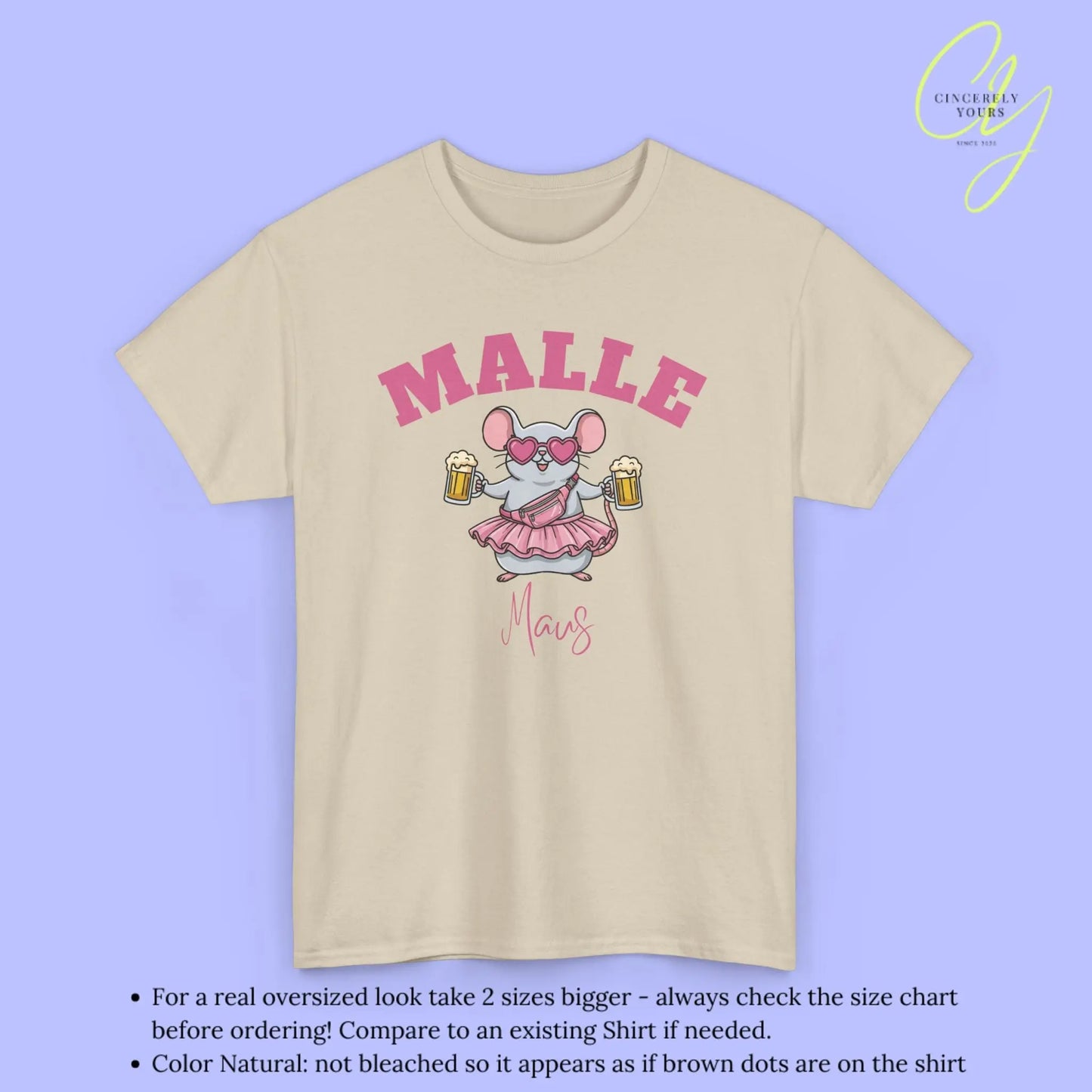 Malle Party Shirt — Malle Party Maus Bierkrug Bauchtasche (Customizable) Cincerely Yours