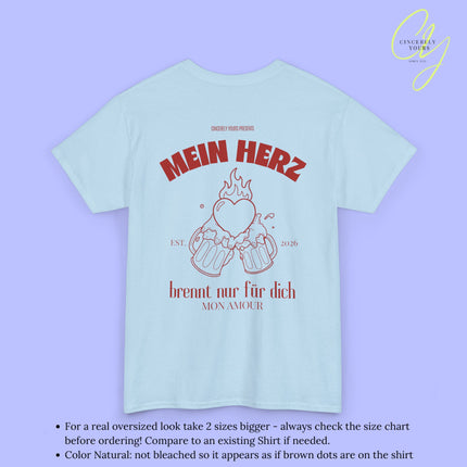 Malle Party Shirt Mon Amour — Mein Herz brennt nur für dich Bierkrüge (Customizable)