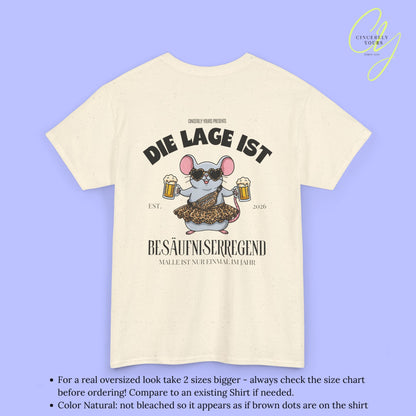 Mallemaus Shirt Malle Maus Leopard —  Die Lage ist besäufniserregend (Customizable)
