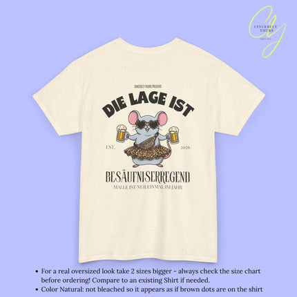 Mallemaus Shirt Malle Maus Leopard —  Die Lage ist besäufniserregend (Customizable)
