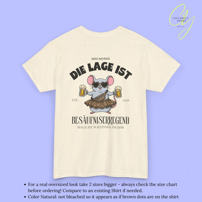 Mallemaus Shirt Malle Maus Leopard —  Die Lage ist besäufniserregend (Customizable)