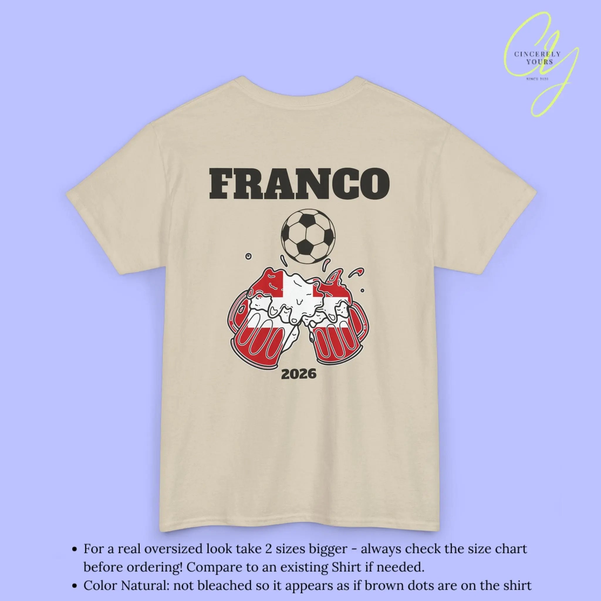 Personaliserter Name Fussball Shirt — Schweiz Flagge Bierkrug (Personalisierbar) Cincerely Yours