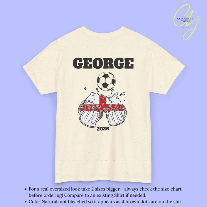 Personaliserter Name Fussball Shirt — England Flagge Bierkrug (Personalisierbar) Cincerely Yours