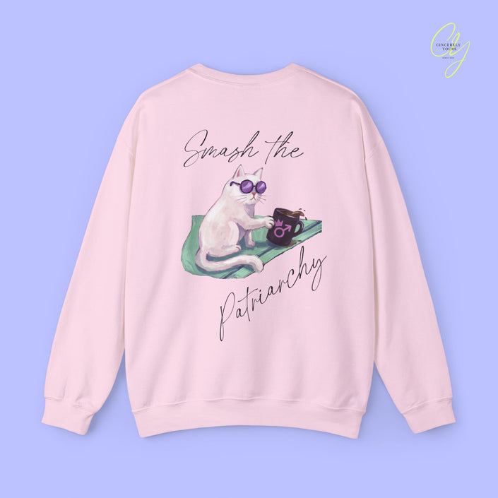 Cat Sweatshirt | Smash The Patriarchy
