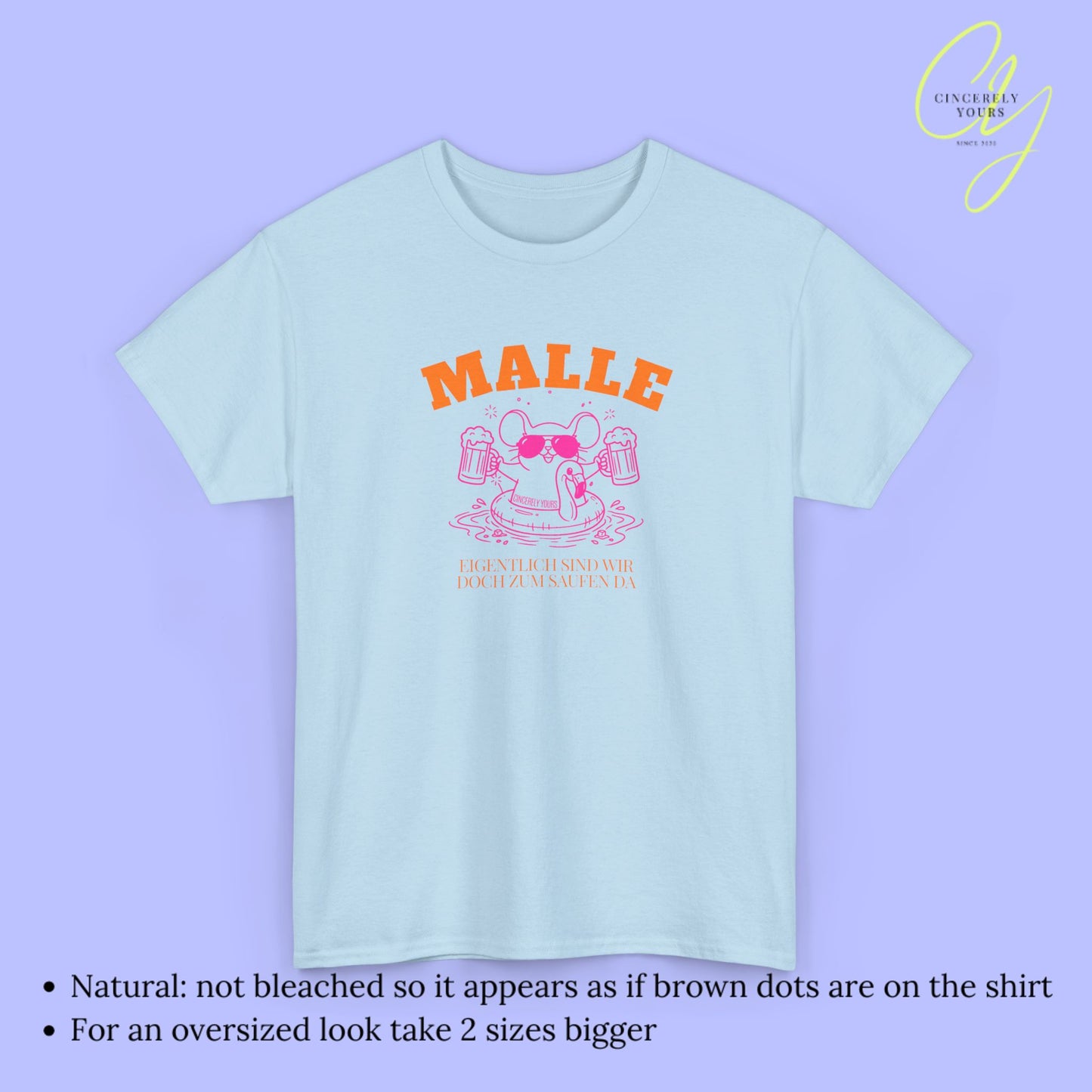 Mallemaus Shirt Malle - Party Shirt Malle Mouse Flamingo Beer Mug for Drinking