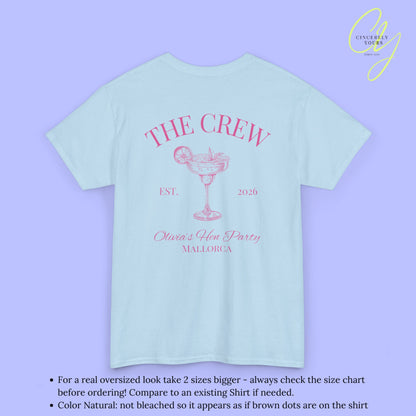 Old Money Bachelorette Shirt — Margarita Hen Party Crew Shirt JGA Backprint only (Customizable)