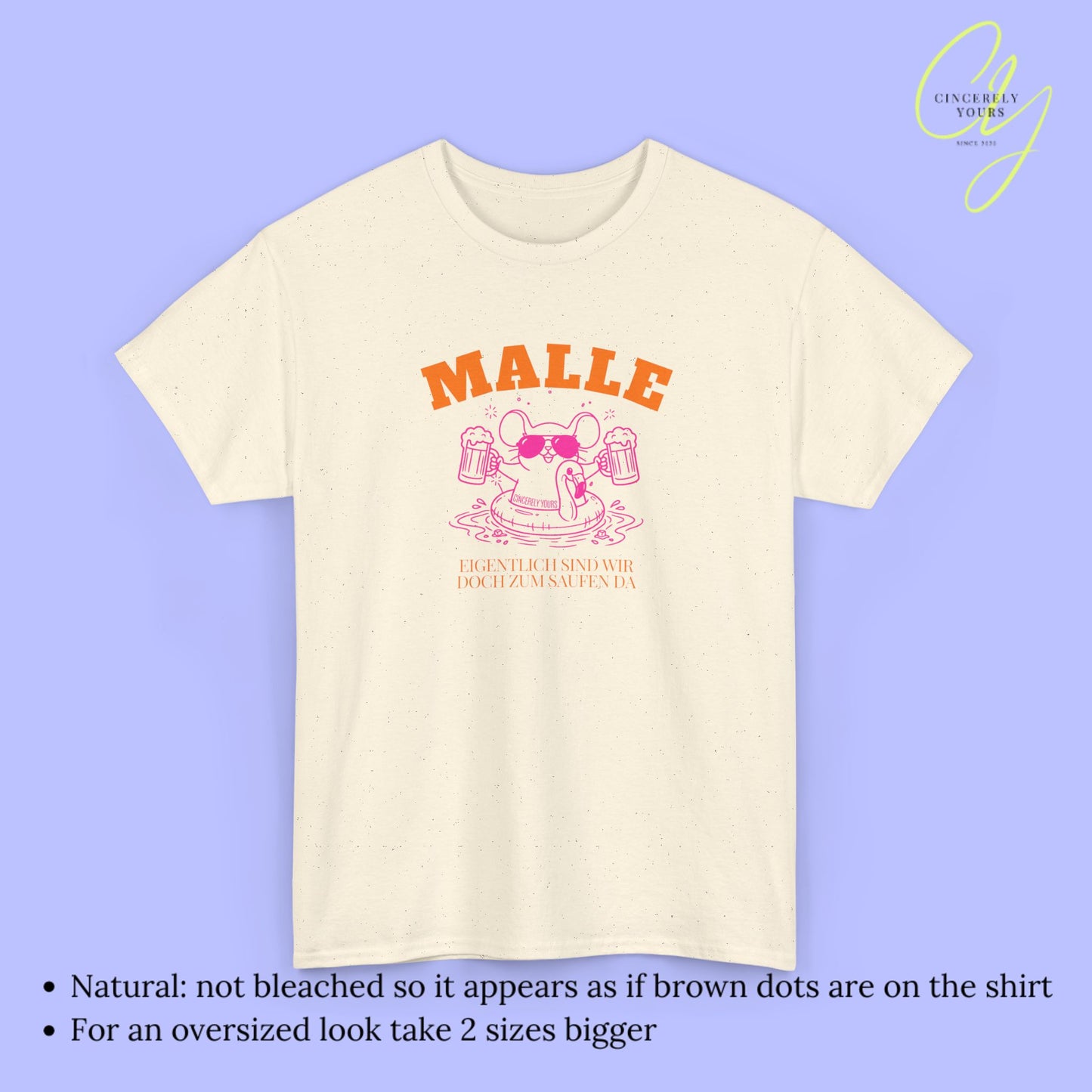 Mallemaus Shirt Malle - Party Shirt Malle Mouse Flamingo Beer Mug for Drinking