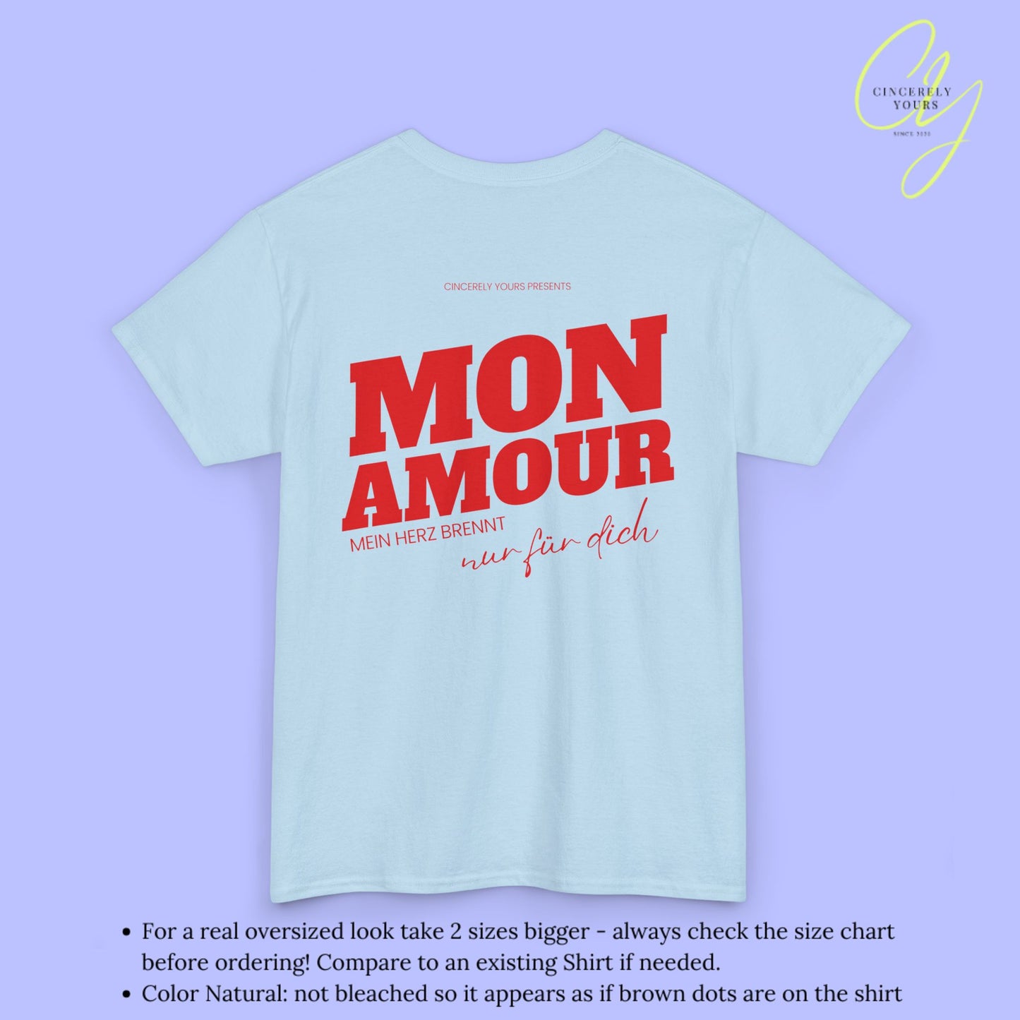Malle Shirt Mon Amour— Mein Herz brennt nur für dich (Customizable)