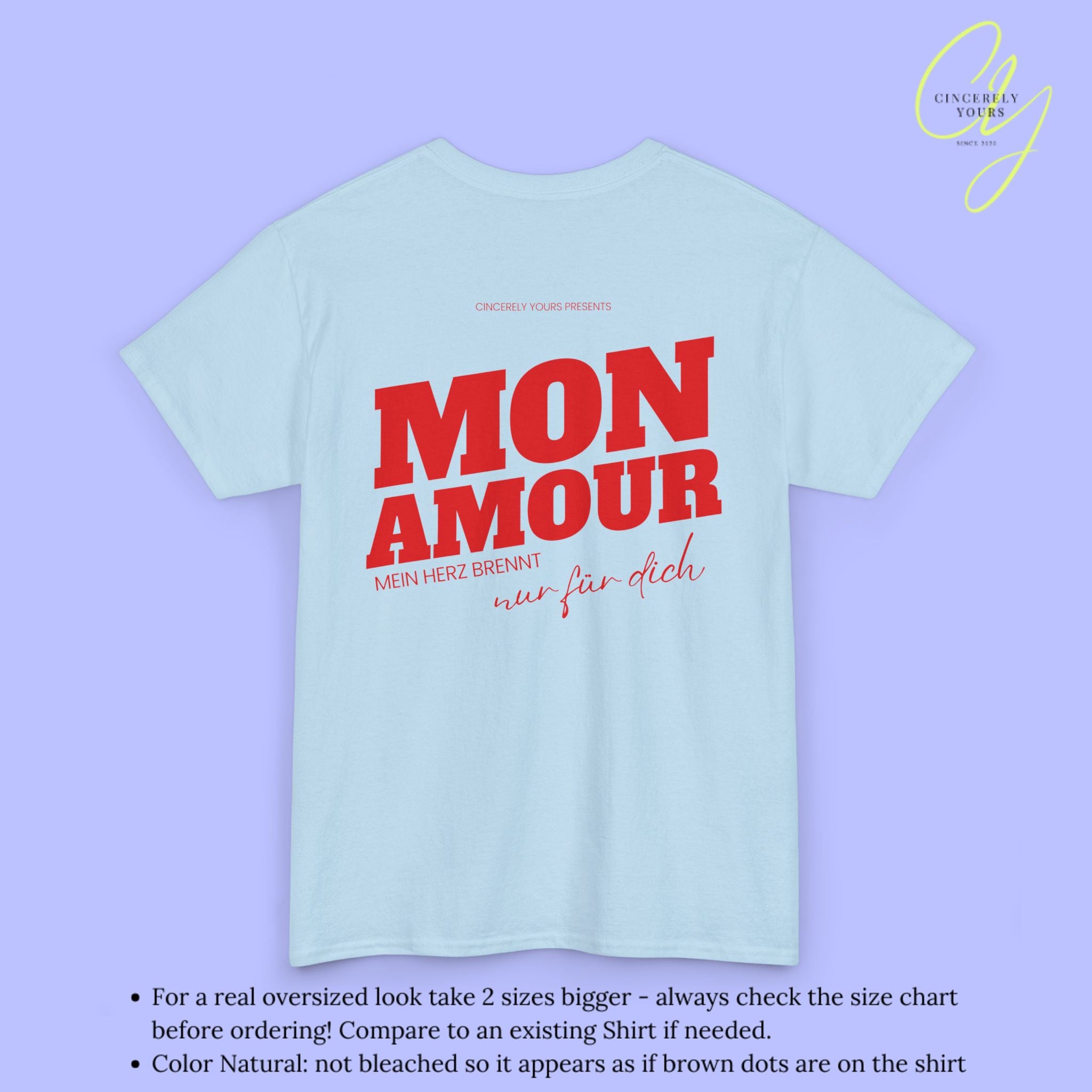 Malle Shirt Mon Amour— Mein Herz brennt nur für dich (Customizable)