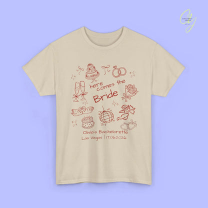 Bachelorette Shirt  — Here comes the Bride Crew (Customizable) Cincerely Yours