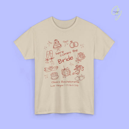 Bachelorette Shirt  — Here comes the Bride Crew (Customizable) Cincerely Yours