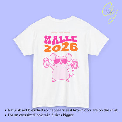 Mallemaus Shirt - Malle maus neon Bierkrug Malle 2026 Backprint
