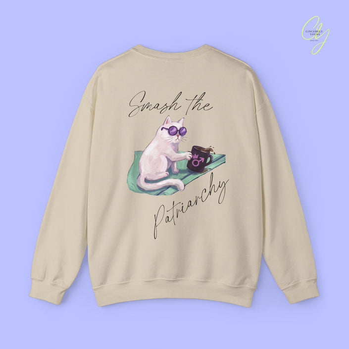 Cat Sweatshirt | Smash The Patriarchy