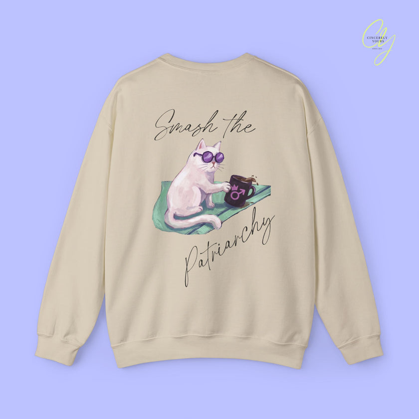 Cat Sweatshirt | Smash The Patriarchy