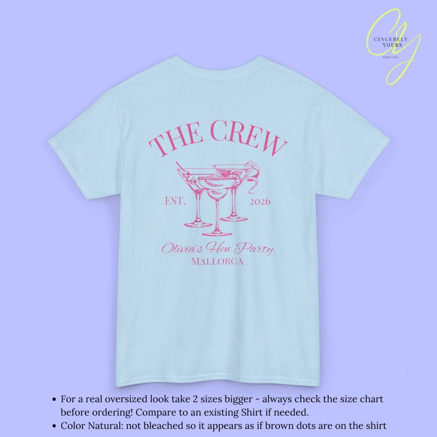 Old Money Bachelorette Shirt — Cocktail Hen Party Crew Shirt JGA Backprint only (Customizable)
