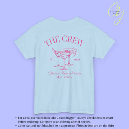 Old Money Bachelorette Shirt — Cocktail Hen Party Crew Shirt JGA Backprint only (Customizable)