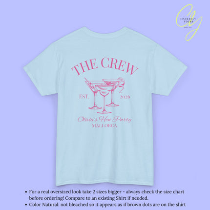Old Money Bachelorette Shirt — Cocktail Hen Party Crew Shirt JGA Backprint only (Customizable)