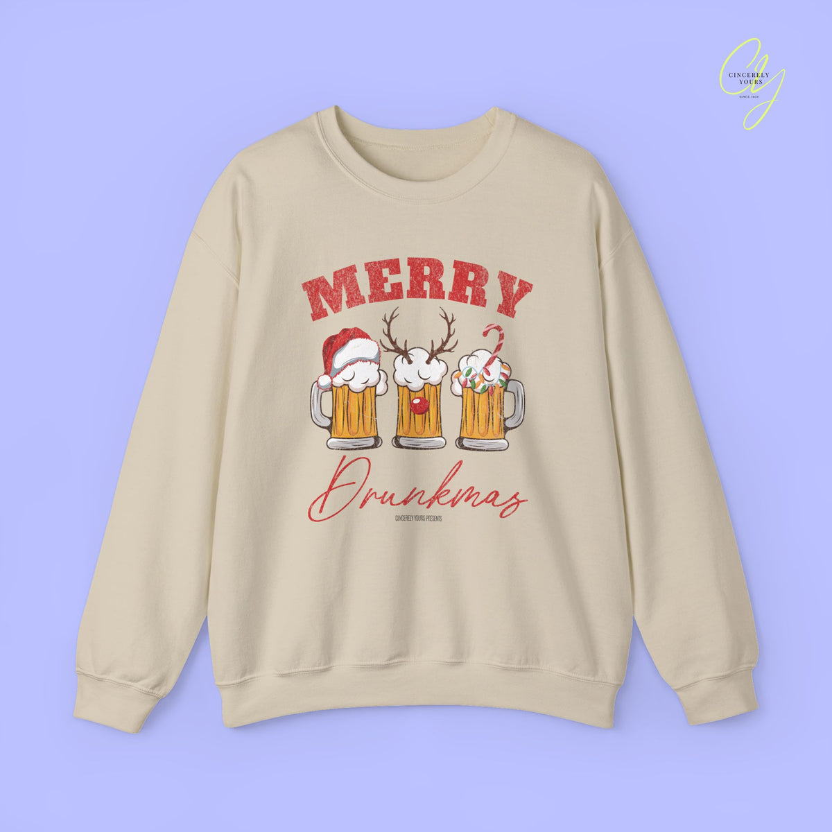Christmas Sweatshirt | Merry Drunkmas Beer Stein